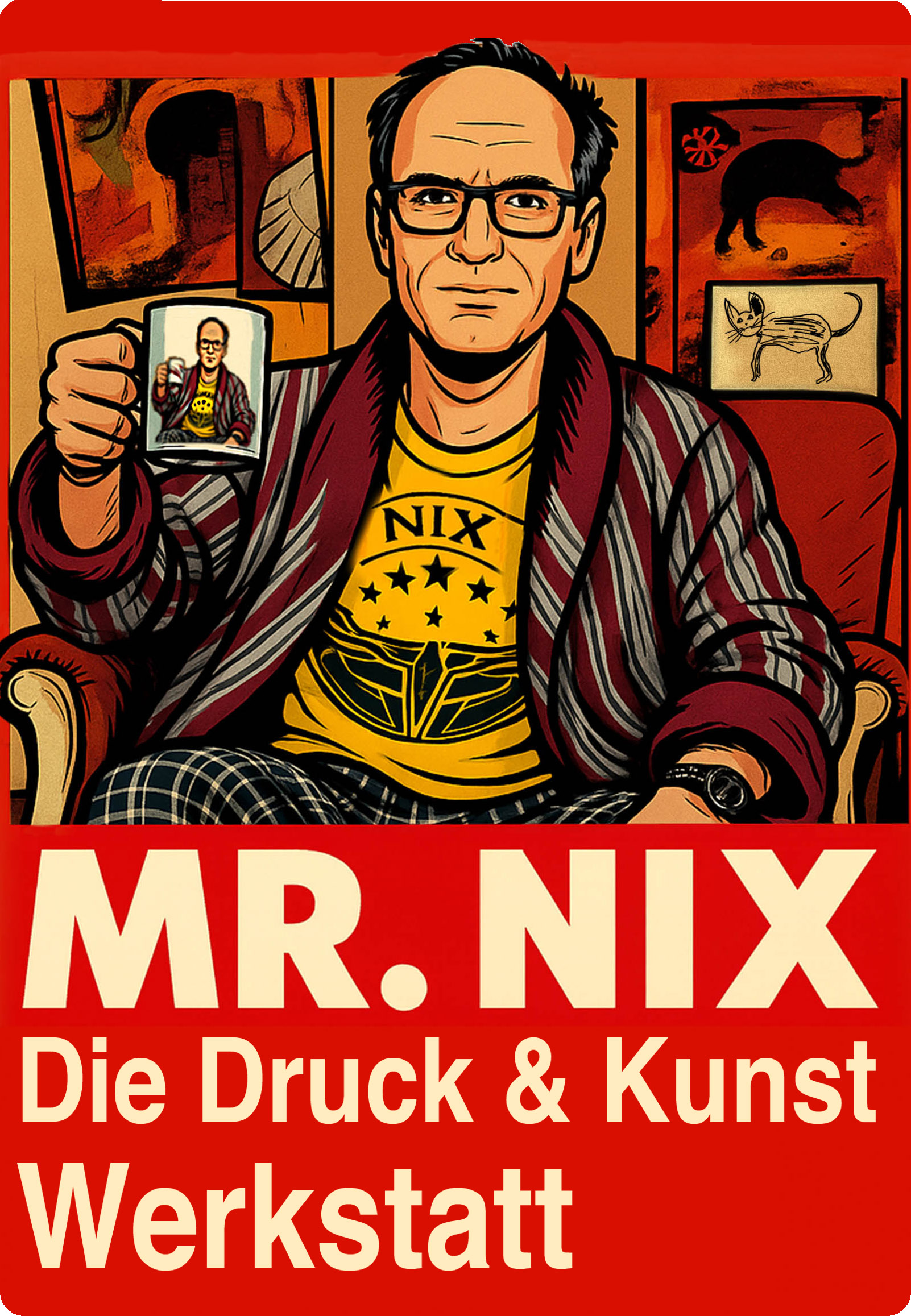 Illustration von Mr. Nix im Sessel
